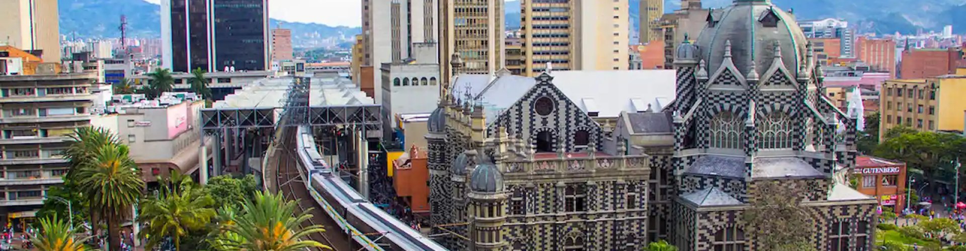 Sunset over Medellin skyline