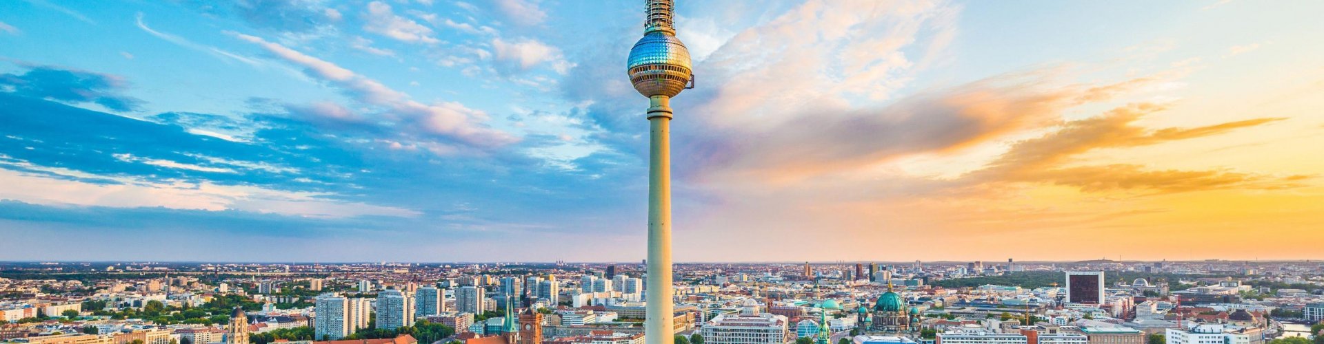Panoramic landscape of Berlin skyline
