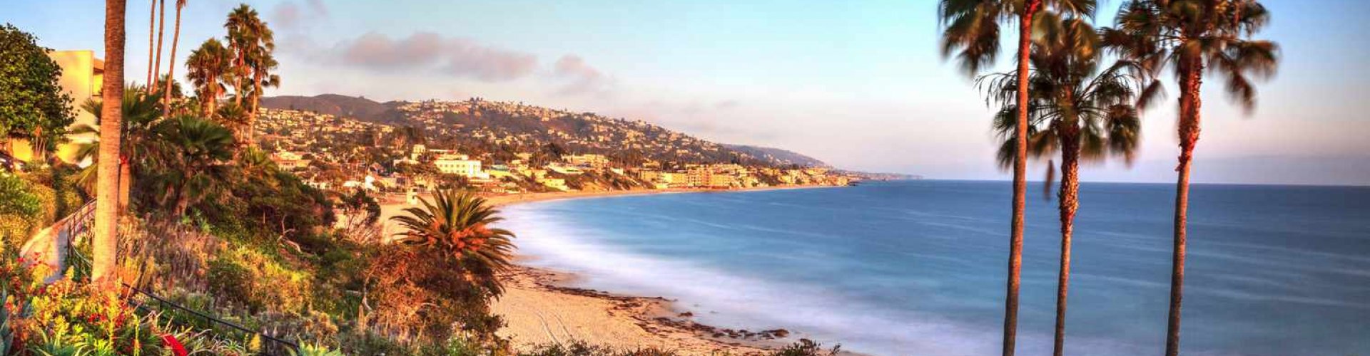 Stunning landscape view of Los Angeles at sunset