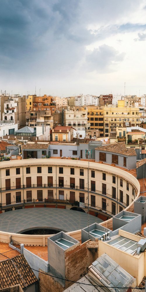 Valencia public transport and city scene