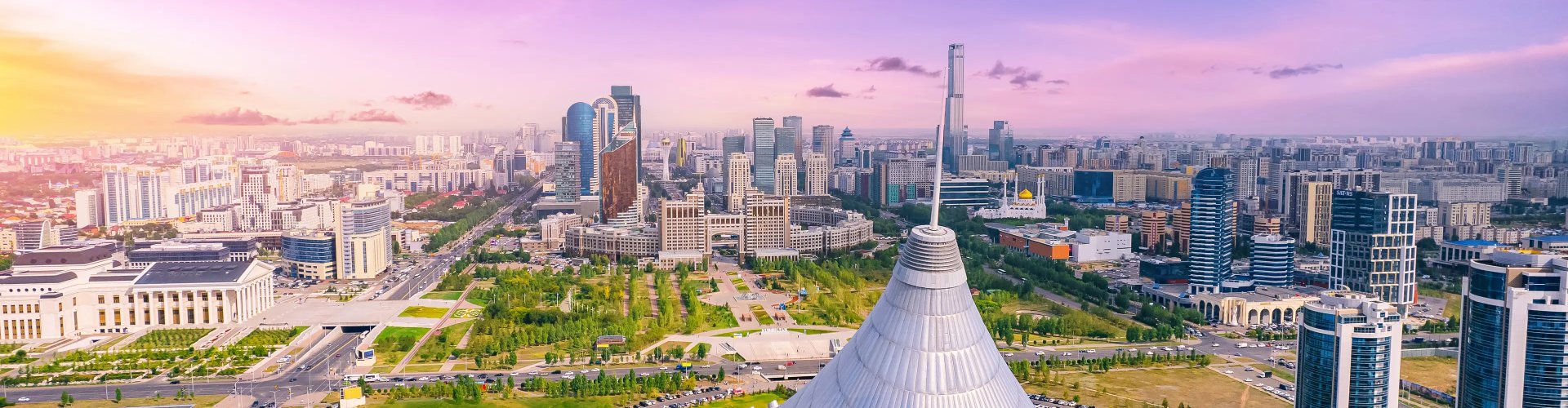 Astana skyline sunset