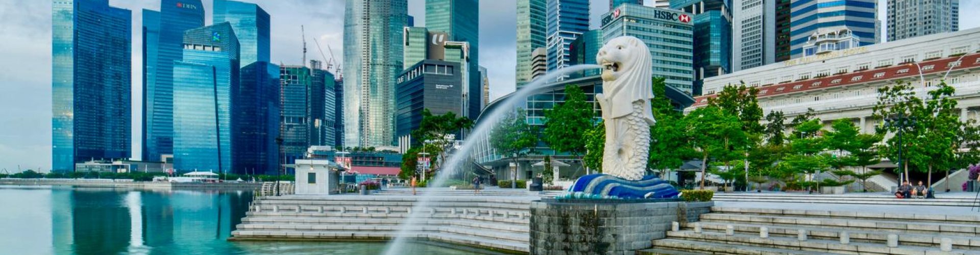 Singapore skyline at dusk