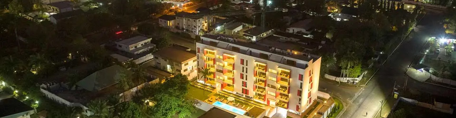 Sunset over Accra skyline