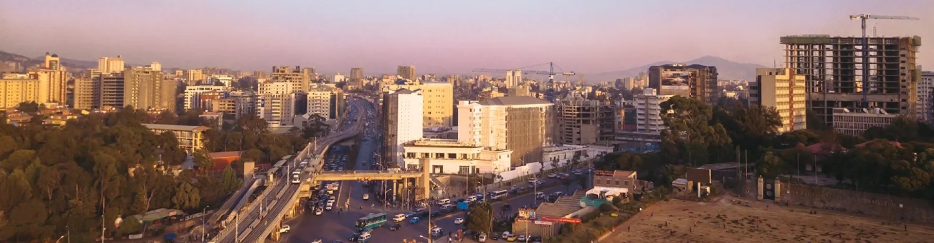 Addis Ababa cityscape at dusk