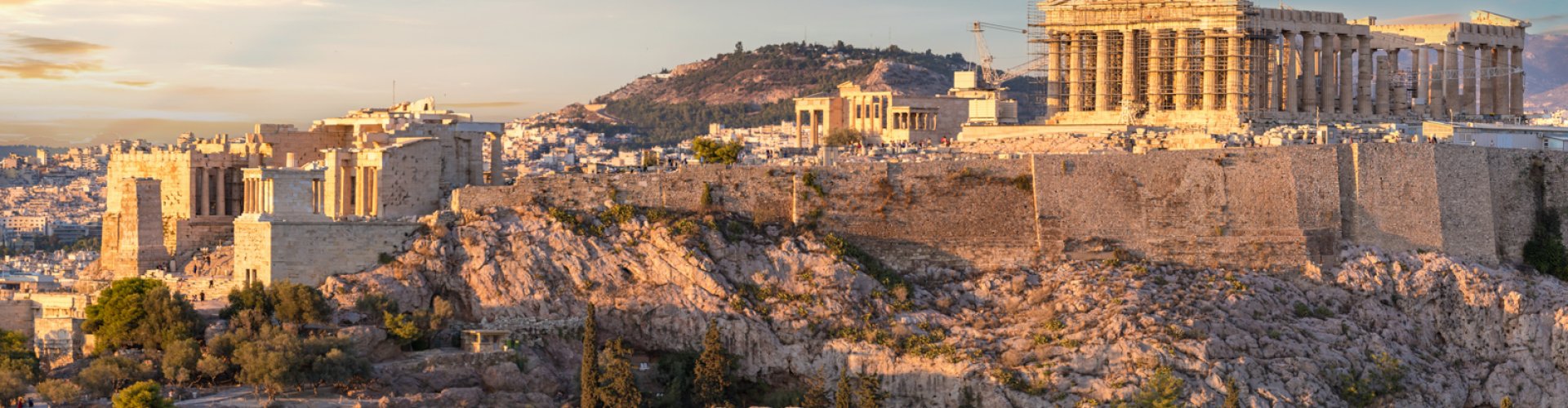 Sunset over Athens skyline