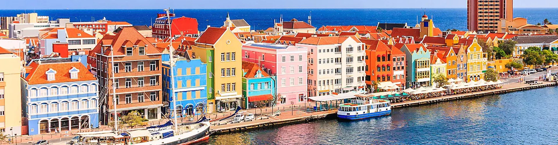 Sunset view of Willemstad, CW waterfront