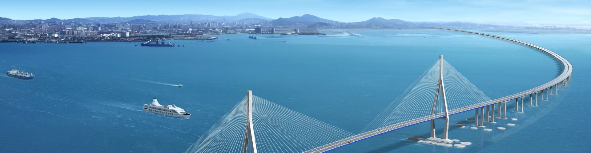 Incheon cityscape at sunset