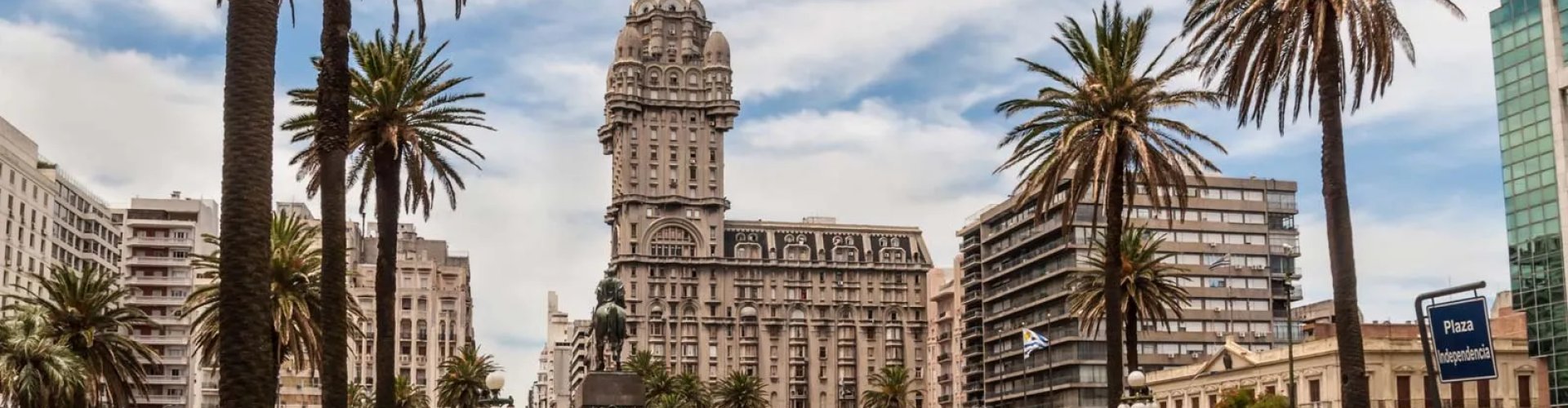 Sunset over Montevideo coastline